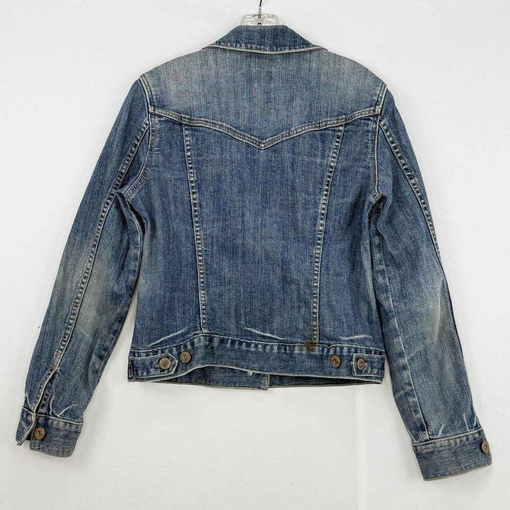 Gap Womens Stretch Denim Jean Jacket Y2K Size Small Vintage Trucker - Picture 3 of 16